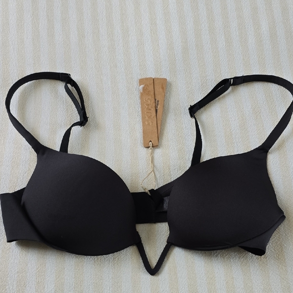 SKIMS Ultimate Deep V Push Up Bra Size:34A Onyx - Picture 1 of 8